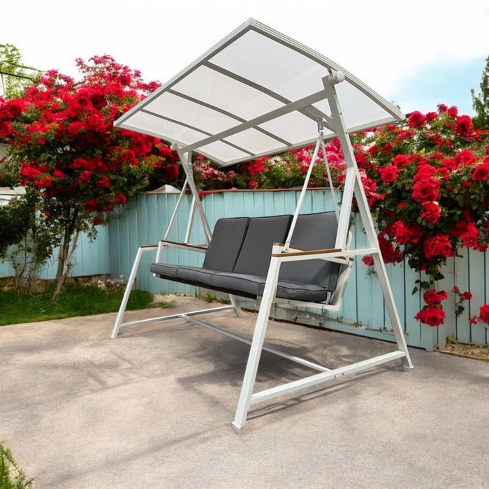 GARDEN SWING KINEKTA WITH POLYCARBONATE ROOF HD HD-11095