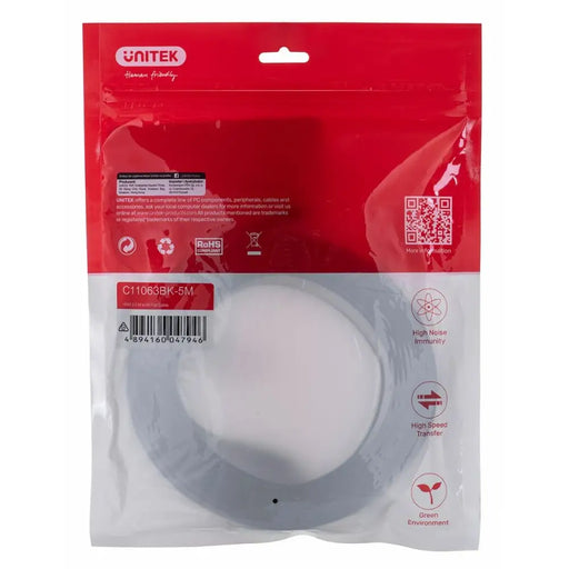 HDMI Cable Unitek C11063BK-5M Black 5 m - Адаптери<<<Компютър Кабели и адаптери<<<Компютри| Електроника<<<BigBuy&&&HDMI