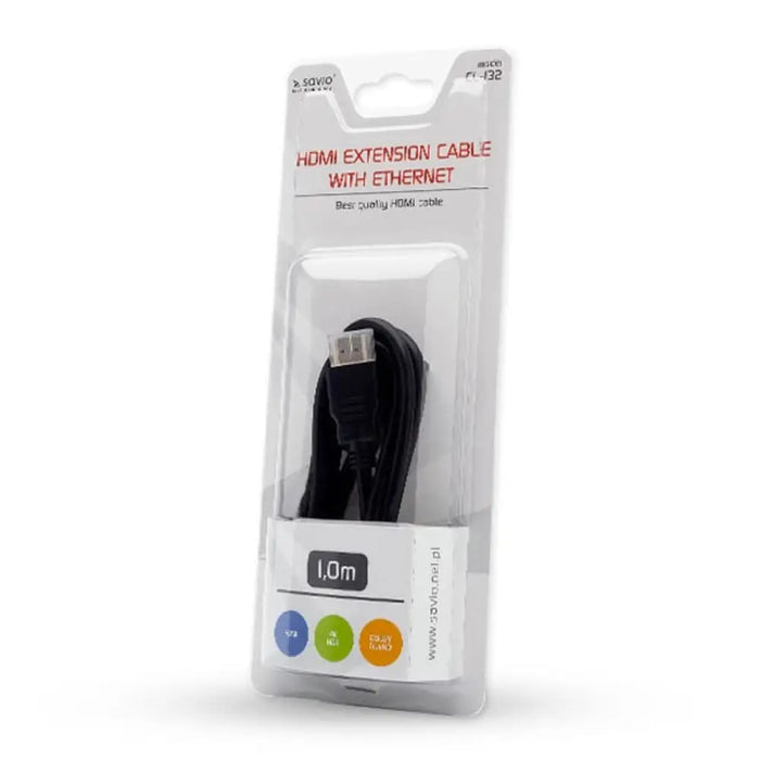 HDMI to HDMI Cable Savio CL-132 Black 1 m - Адаптери<<<Компютър Кабели и адаптери<<<Компютри|