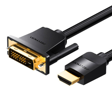 HDMI to DVI (24 + 1) cable Vention ABFBJ 5m 4K 60Hz/ 1080P 60Hz (black) - Video cables<<<Cables<<<IT