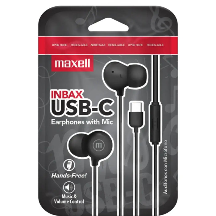 Headphone plugs with microphone MAXELL IN-BAX USB-C - Слушалки (тапи)<<<Компютърна периферия<<<ValiAPI