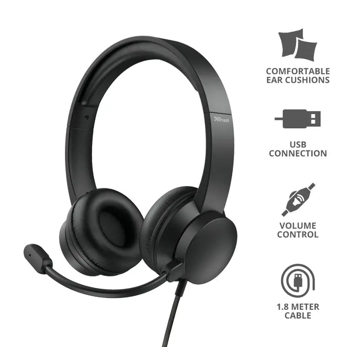 Headphone with microphone Trust RYDO USB ON-EAR - Headsets<<<TRUST компютърна периферия и