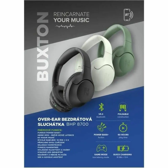 Headphones Buxton BHP 8700 White Green - Електроника Периферни и резервни части<<<Компютри|