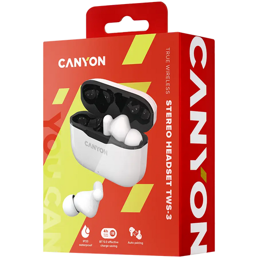 Headphones CANYON CNE-CBTHS3W - Аудио слушалки<<<Телефони и таблети<<<TechMart&&&Слушалки<<<Аудио<<<ТВ Аудио