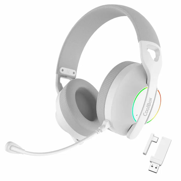 Headphones CoolBox COO-AUM-WB01-W - Електроника Периферни и резервни части<<<Компютри| Електроника<<<BigBuy&&&Микрофони