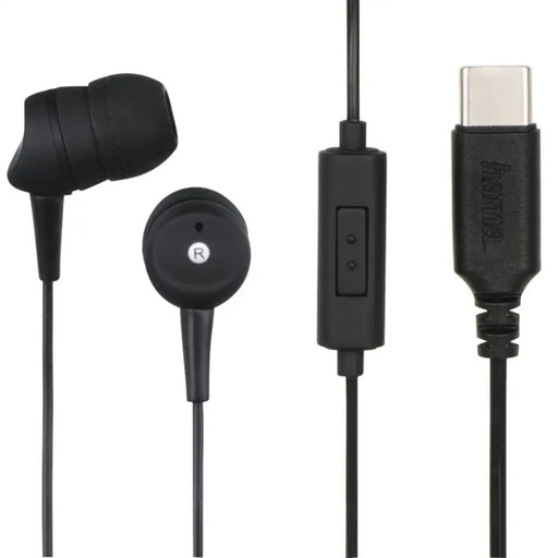 Headphones HAMA-184105 In-Ear Basic4Phone USB-C black - Аудио слушалки<<<Телевизори Аудио и видео<<<TechMart&&&Аудио