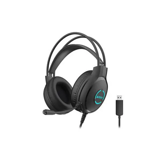 Headphones with microphone A4TECH Fstyler FH300U LED Backlit Black - Слушалки<<<Компютърна