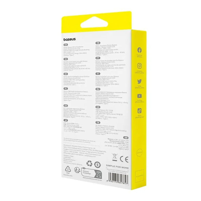 Headphones with Microphone Baseus Encok CZ20 White Black - Микрофони и слушалки<<<Електроника Периферни и резервни