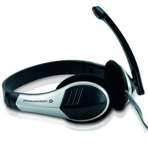 Headphones with Microphone Conceptronic Allround Stereo Headset Black Silver - Електроника Телефони и