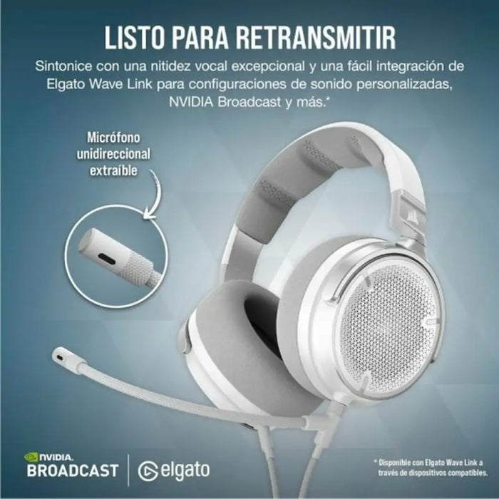 Headphones with Microphone Corsair White - Електроника Периферни и резервни части<<<Компютри|