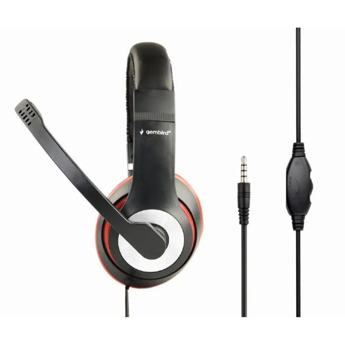 Headphones with Microphone GEMBIRD MHS-03-BKRD Black Red - Микрофони и слушалки<<<Електроника Периферни и резервни