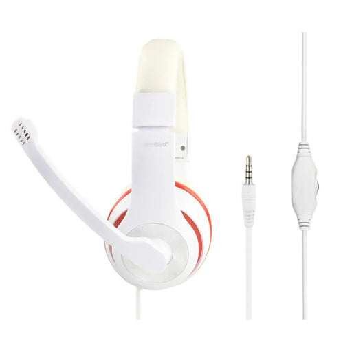 Headphones with Microphone GEMBIRD MHS-03-WTRD White - Електроника Телефони и таблети<<<Компютри|