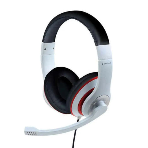 Headphones with Microphone GEMBIRD MHS-03-WTRDBK White - Електроника Периферни и резервни части<<<Компютри|