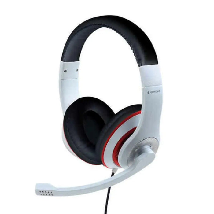 Headphones with Microphone GEMBIRD MHS-03-WTRDBK White - Електроника Периферни и резервни части<<<Компютри|