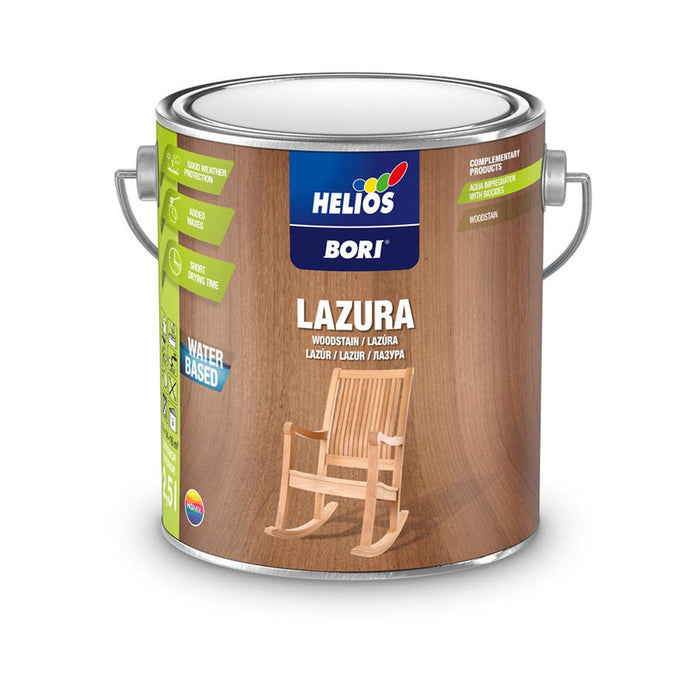 WATER SOLUBLE VARNISH WITH UV CHESTNUT 2.5 L HELIOS BORI