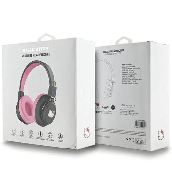Hello Kitty Metal Logo Bluetooth on-ear headphones - pink - Headphones and speakers<<<HurtelXML