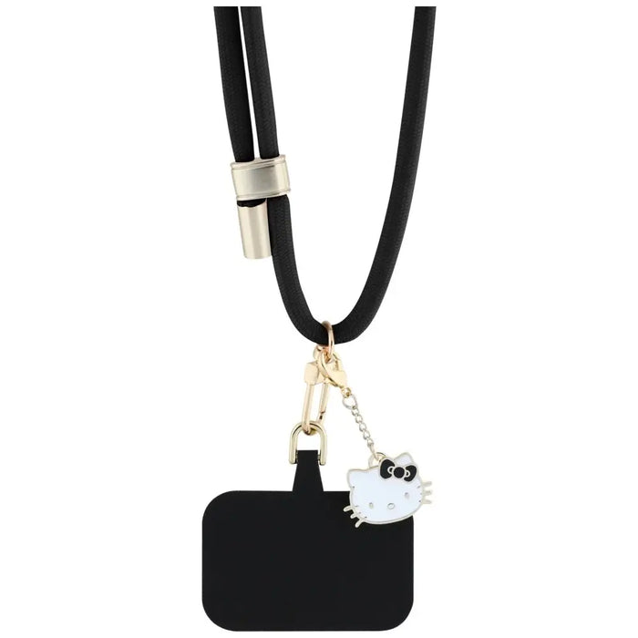 Hello Kitty Patch & Kitty Head Charm Universal Phone Lanyard - Black - Other cell phone equipment<<<HurtelXML