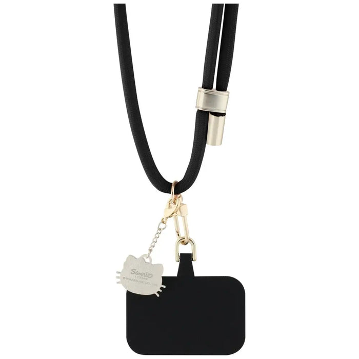 Hello Kitty Patch & Kitty Head Charm Universal Phone Lanyard - Black - Other cell phone equipment<<<HurtelXML