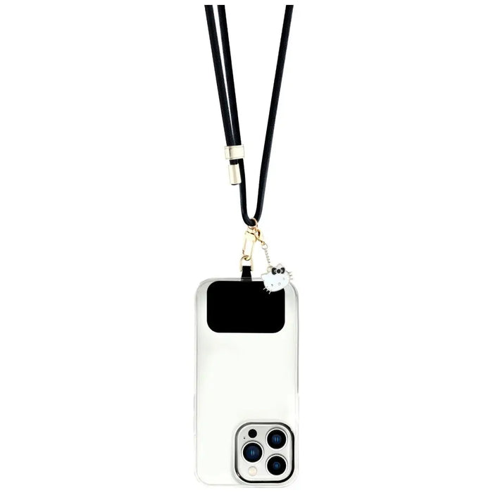 Hello Kitty Patch & Kitty Head Charm Universal Phone Lanyard - Black - Other cell phone equipment<<<HurtelXML