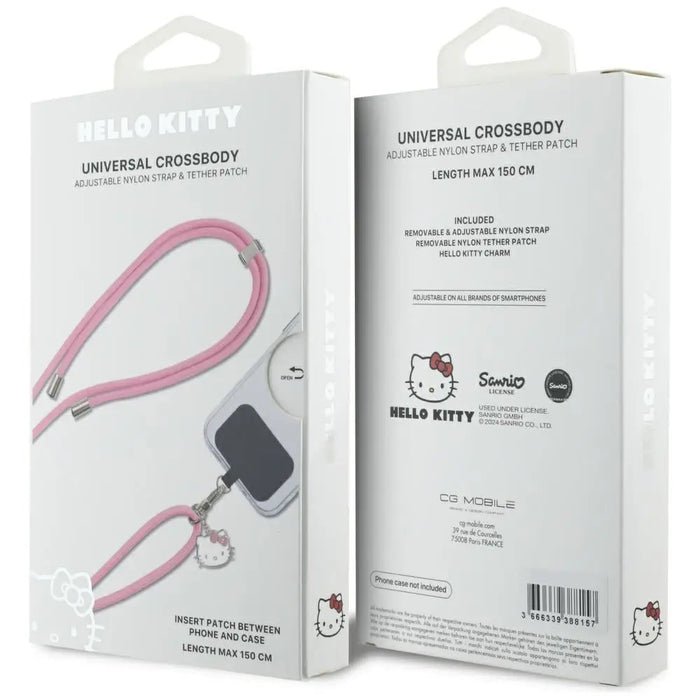 Hello Kitty Patch & Kitty Head Charm Universal Phone Lanyard - Pink - Other cell phone equipment<<<HurtelXML