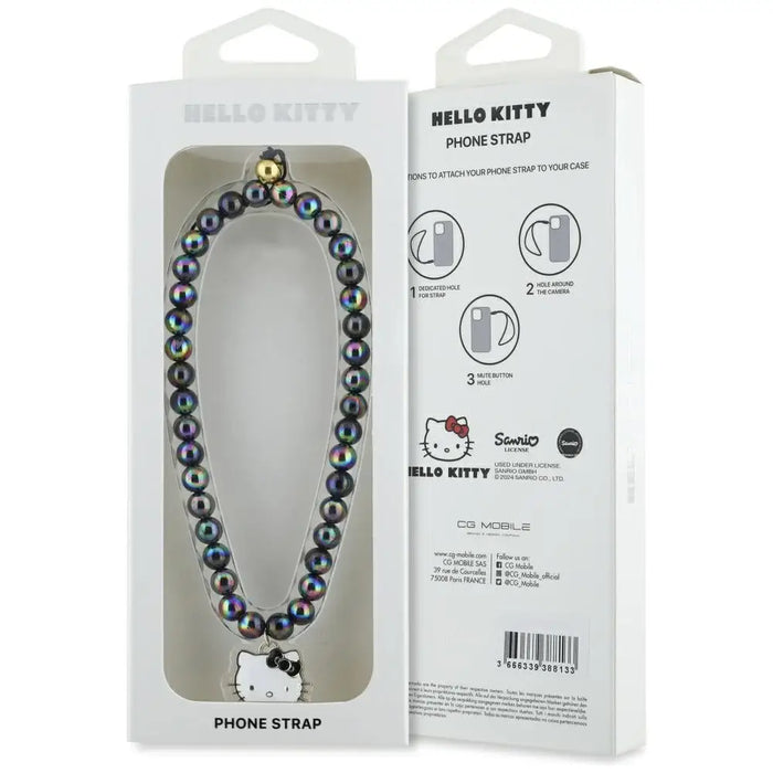 Hello Kitty Pearls Kitty Head Phone Charm - Black - Other cell phone equipment<<<HurtelXML
