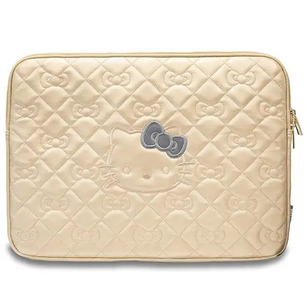Hello Kitty Zip PU Quilted Bows case for a 14’’ laptop - gold - Laptop bags<<<HurtelXML