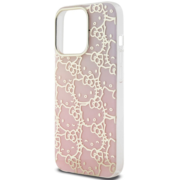 Hello Kitty IML Gradient Electrop Crowded Kitty Head Case for iPhone 13 Pro Max - Pink