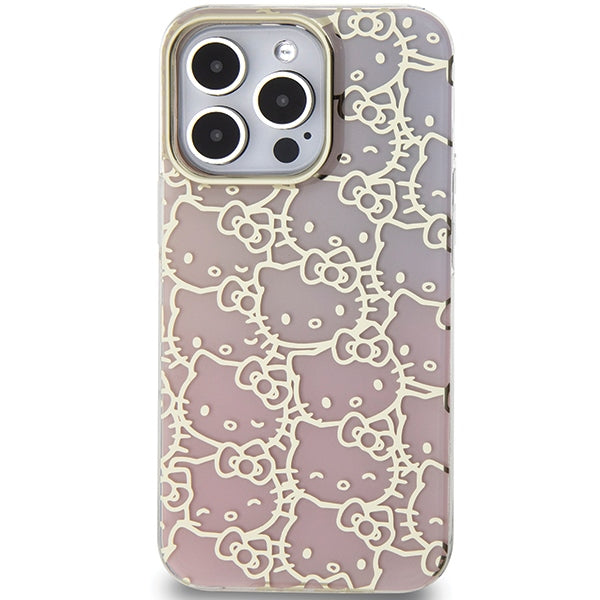 Hello Kitty IML Gradient Electrop Crowded Kitty Head Case for iPhone 14 Pro - Pink