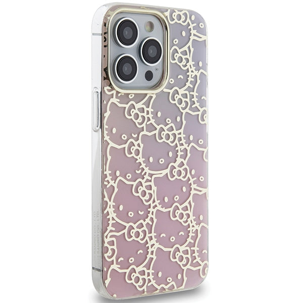 Hello Kitty IML Gradient Electrop Crowded Kitty Head Case for iPhone 14 Pro - Pink