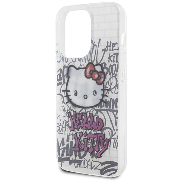 Hello Kitty IML Kitty On Bricks Graffiti case for iPhone 15 Pro Max - white
