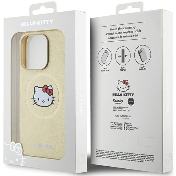 Hello Kitty Leather Kitty Head MagSafe case for iPhone 13 Pro / 13 - gold
