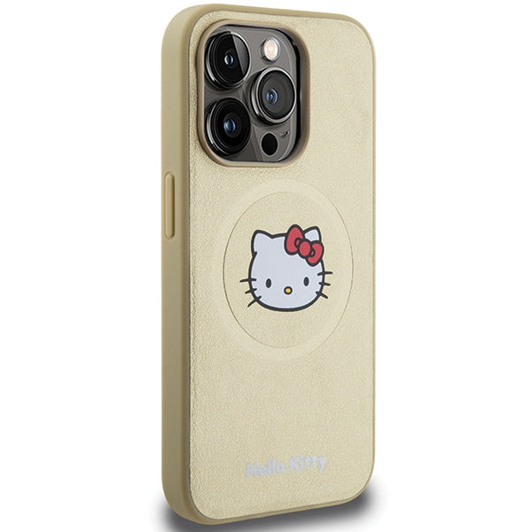 Hello Kitty Leather Kitty Head MagSafe case for iPhone 14 Pro - gold
