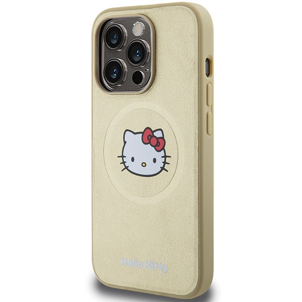 Hello Kitty Leather Kitty Head MagSafe case for iPhone 14 Pro - gold