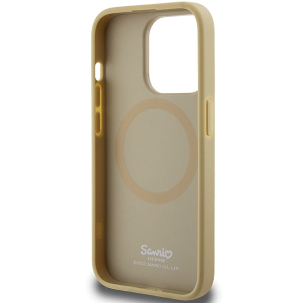 Hello Kitty Leather Kitty Head MagSafe case for iPhone 15 Pro - gold