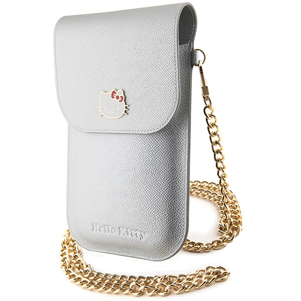 Hello Kitty Leather Metal Logo Chain bag - silver