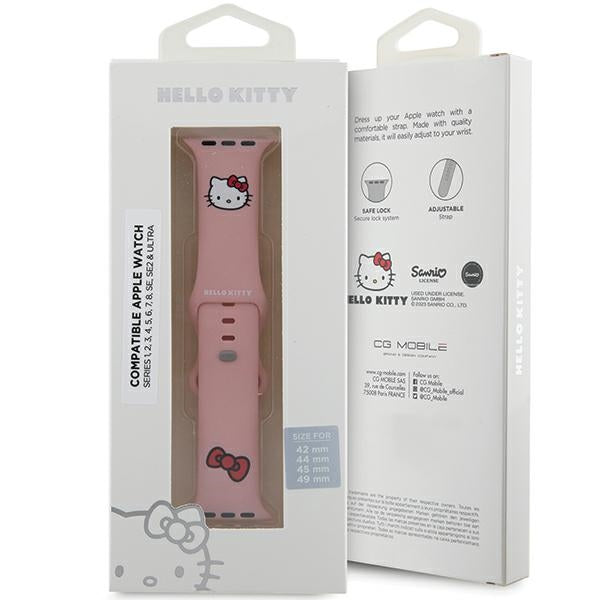 Hello Kitty Silicone Kitty Head Strap for Apple Watch 42/44/45/49mm - Pink