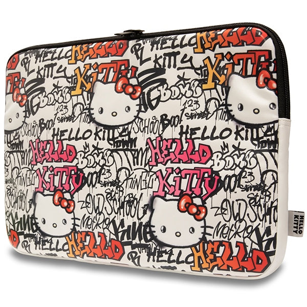 Hello Kitty PU Metal Logo case for a 14" laptop - beige