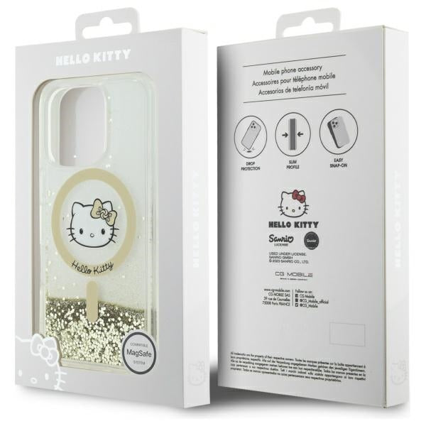 Hello Kitty Liquid Glitter Fever MagSafe iPhone 16 Pro Case - Gold