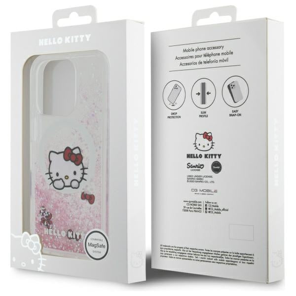 Hello Kitty Liquid Glitter Sweet Kitty Bows MagSafe Case for iPhone 16 Pro Max - White