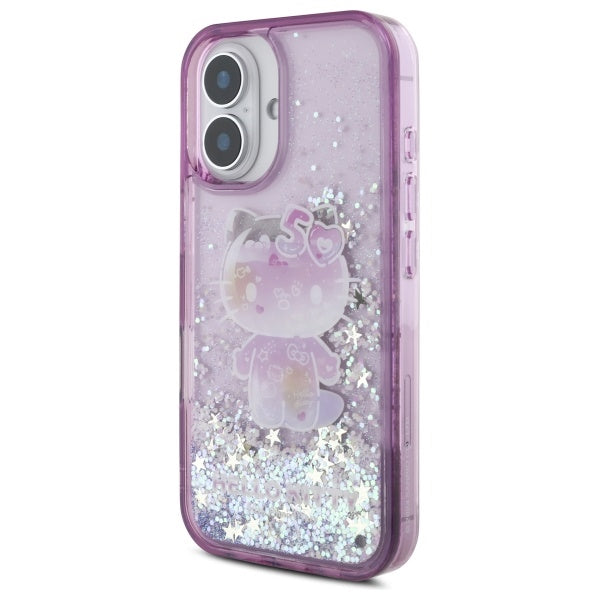 Hello Kitty Liquid Glitter 50TH Anniversary Party iPhone 16 Case - Purple