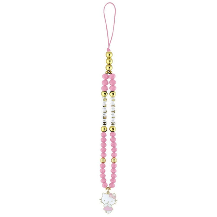 Hello Kitty Pearls and Beads Kitty Charm Phone Charm - Pink
