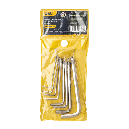 Hex Key Sets 1.5-6mm Deli Tools EDL3080 (silver) - Screwdrivers<<<Tools<<<InnproXML