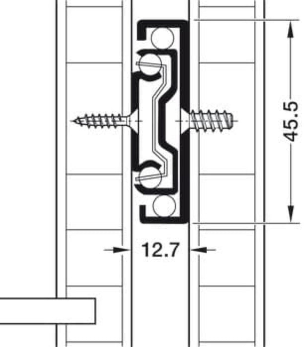 BALL GUIDE WITHOUT SLIDING HAFELE 250 MM