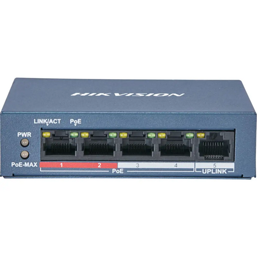 Hikvision DS-3E0105P-E/M(B) network switch L2 Fast Ethernet (10/100) Power over Ethernet (PoE) Grey