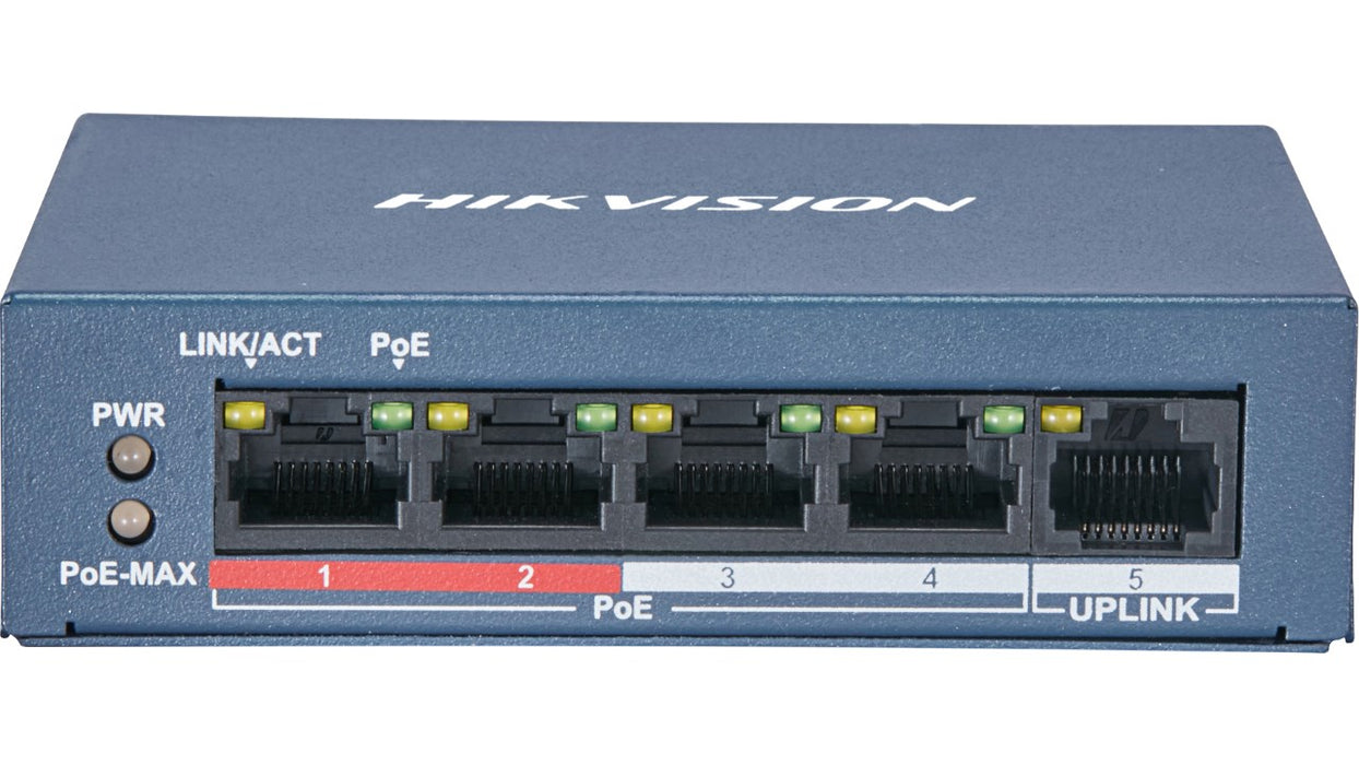 Hikvision DS-3E0105P-E/M(B) network switch L2 Fast Ethernet (10/100) Power over Ethernet (PoE) Grey