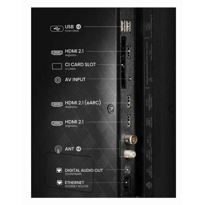 Hisense 55’’ E7Q Pro 4K Ultra HD 3840x2160 QLED Quantum Dot 144Hz HDR 10+ adaptive HLG Dolby Vision DTS Virtual X Smart