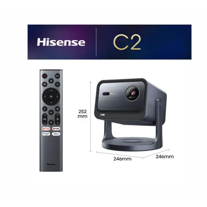 Hisense C2 Smart mini Laser Projector 4K Ultra HD 3840x2160 1700:1 2000 lum 60 Hz Digital Zoom,Dolby Vision