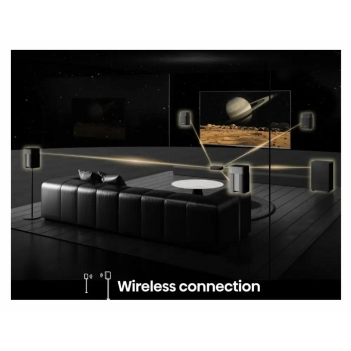 Hisense HT Saturn 4.1.2Ch Sound Bar with Wireless Subwoofer 720W Dolby Atmos Tuned by Devialet DTS:X,Quad Satellite