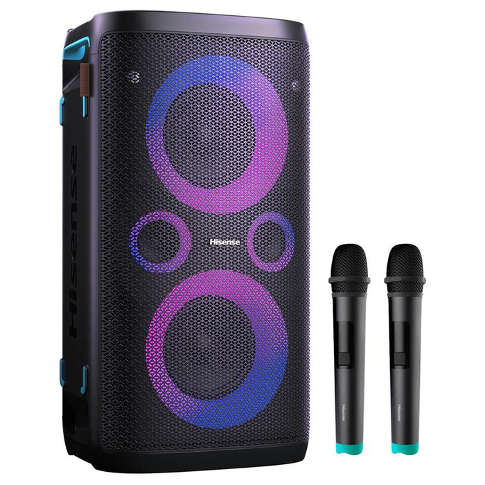 Hisense Party Storm 1 Bluetooth Speaker, Wireless Microphones - Black