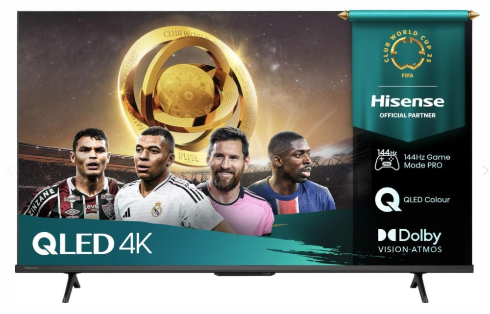 Hisense 50" E7Q Pro, 4K Ultra HD 3840x2160, QLED, Quantum Dot, 144Hz, HDR 10+ adaptive, HLG, Dolby Vision, DTS Virtual X, Smart TV, WiFi 5GHz, WiFi Direct, BT, Anyview Cast, 3xHDMI, 2xUSB, LAN, CI+, DVB-T2/C/S2, Black